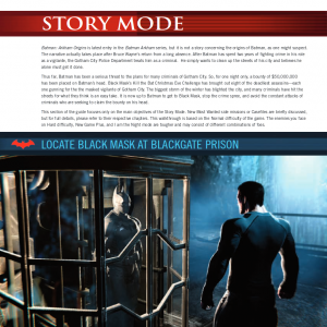  Extrait (version anglaise) guide officiel Batman Arkham Origins